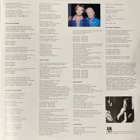 Sting - “…Nothing like the Sun” vinyl record - 1987 A&M Records - Picture 6 of 11